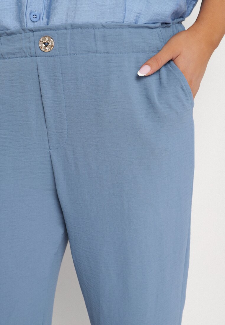 bh forever Pantaloni Albaștri cu Croi Drept cu Elastic în Talie Filavia