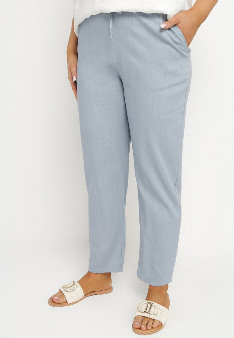 bh forever Pantaloni albaștri cu in și bandă elastică în talie Nativena