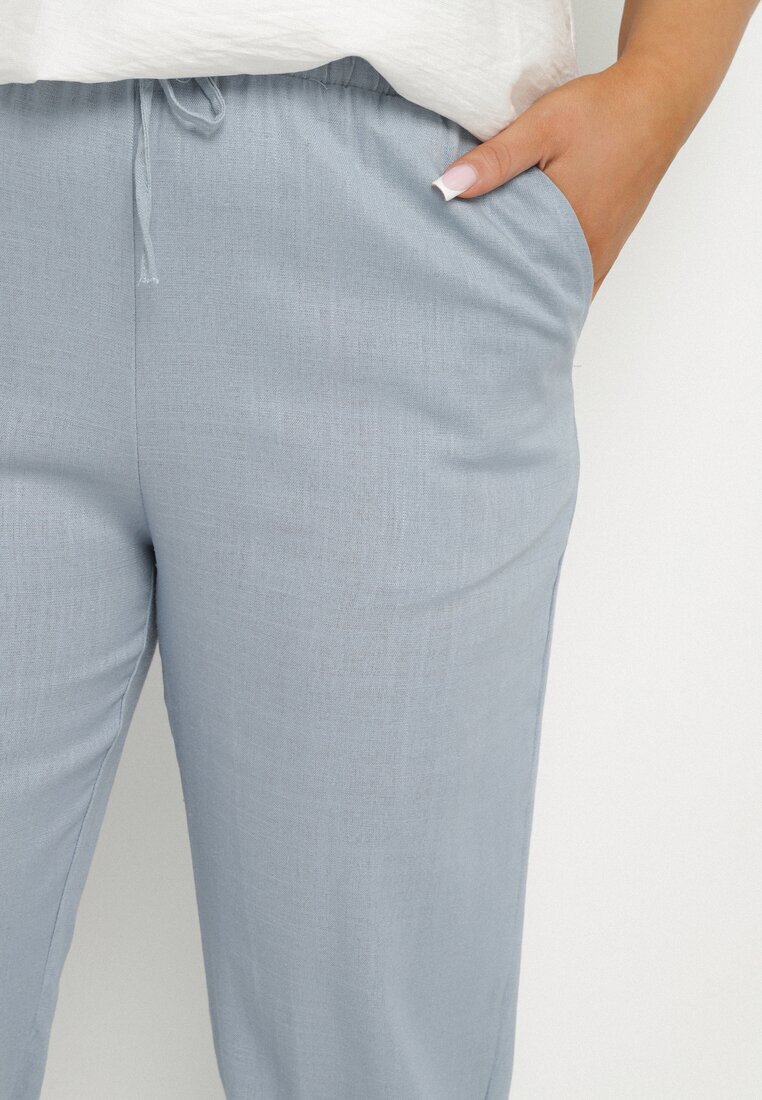 bh forever Pantaloni albaștri cu in și bandă elastică în talie Nativena