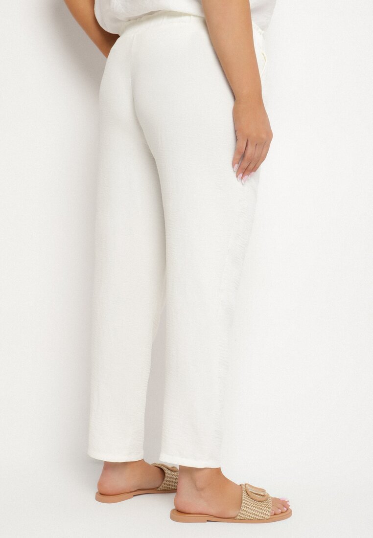 bh forever Pantaloni Albi cu croială dreaptă cu elastic în talie Filavia
