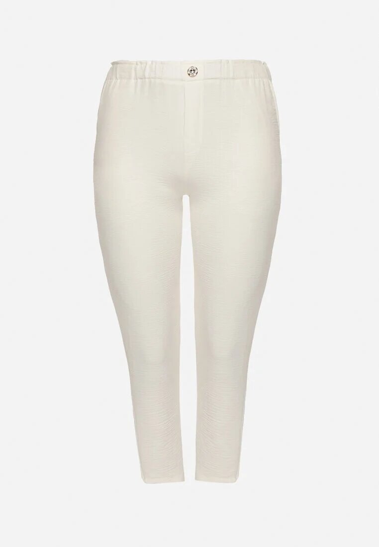 bh forever Pantaloni Albi cu croială dreaptă cu elastic în talie Filavia