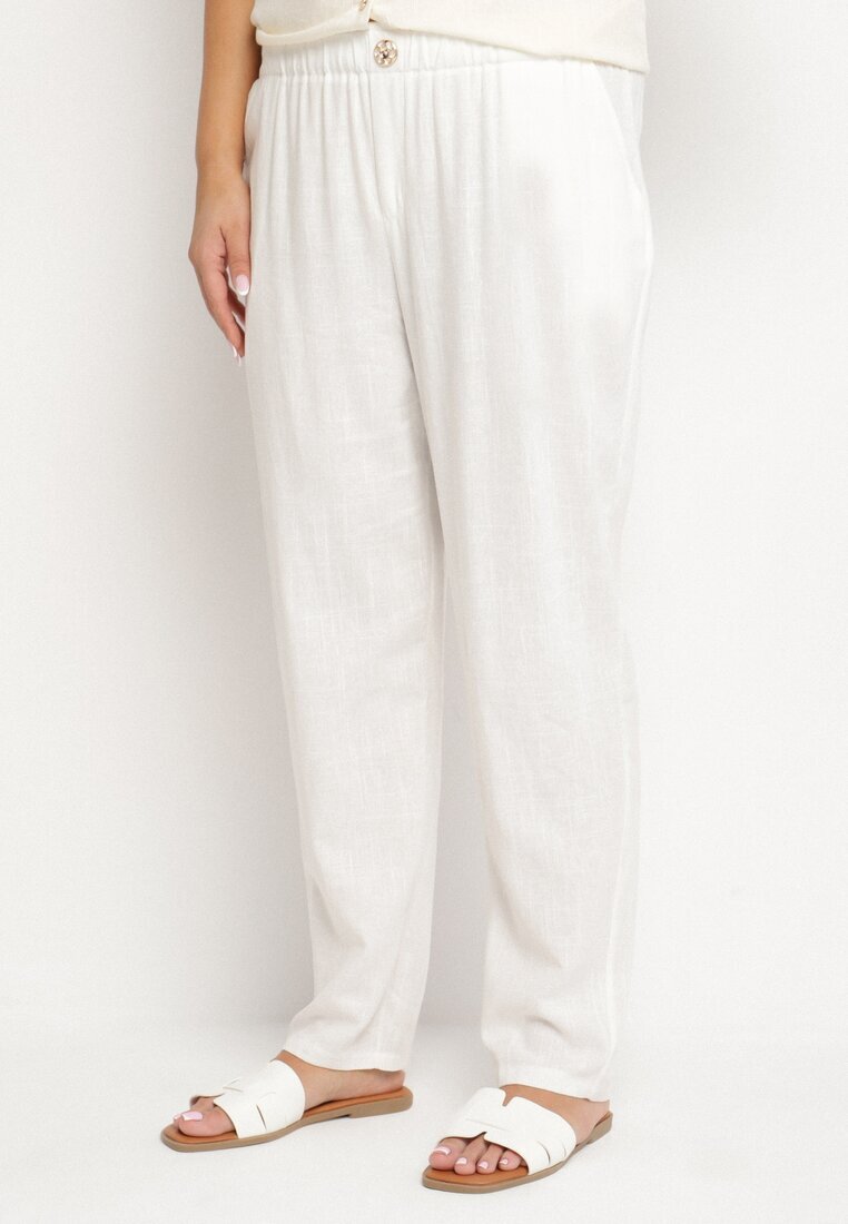 bh forever Pantaloni Albi cu in cu croi clasic Liravaia