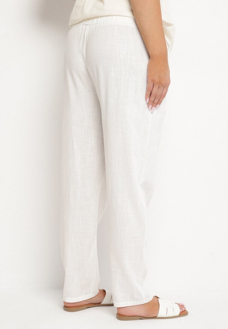 bh forever Pantaloni Albi cu in cu croi clasic Liravaia