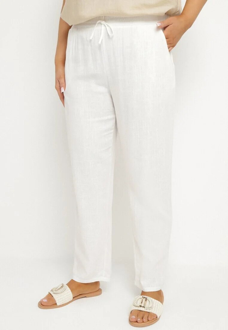 bh forever Pantaloni Albi cu In și Gumă Elastică în Talie Nativena