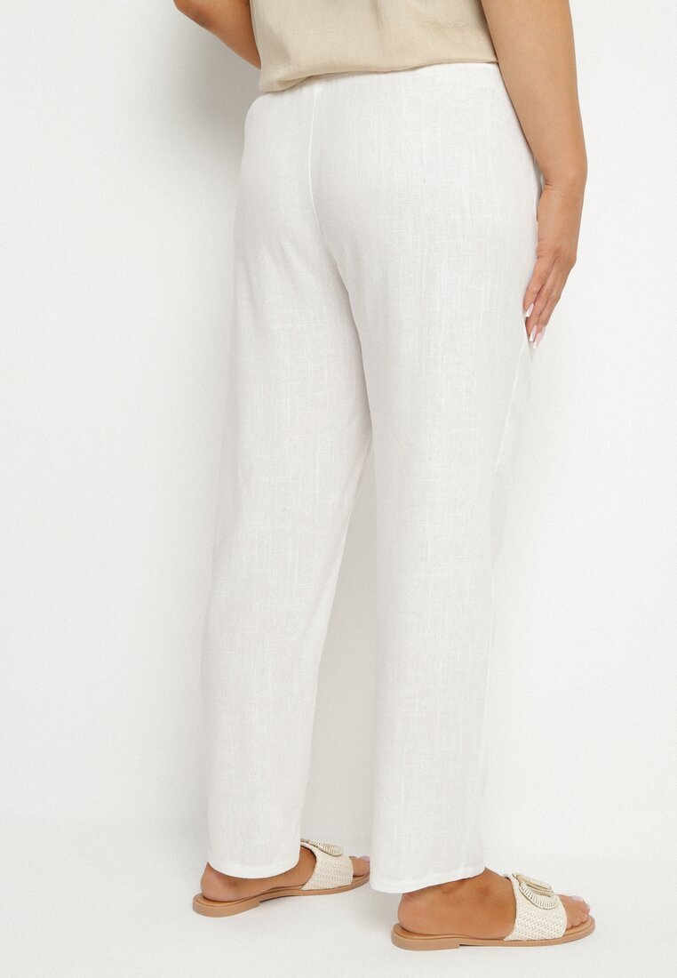 bh forever Pantaloni Albi cu In și Gumă Elastică în Talie Nativena
