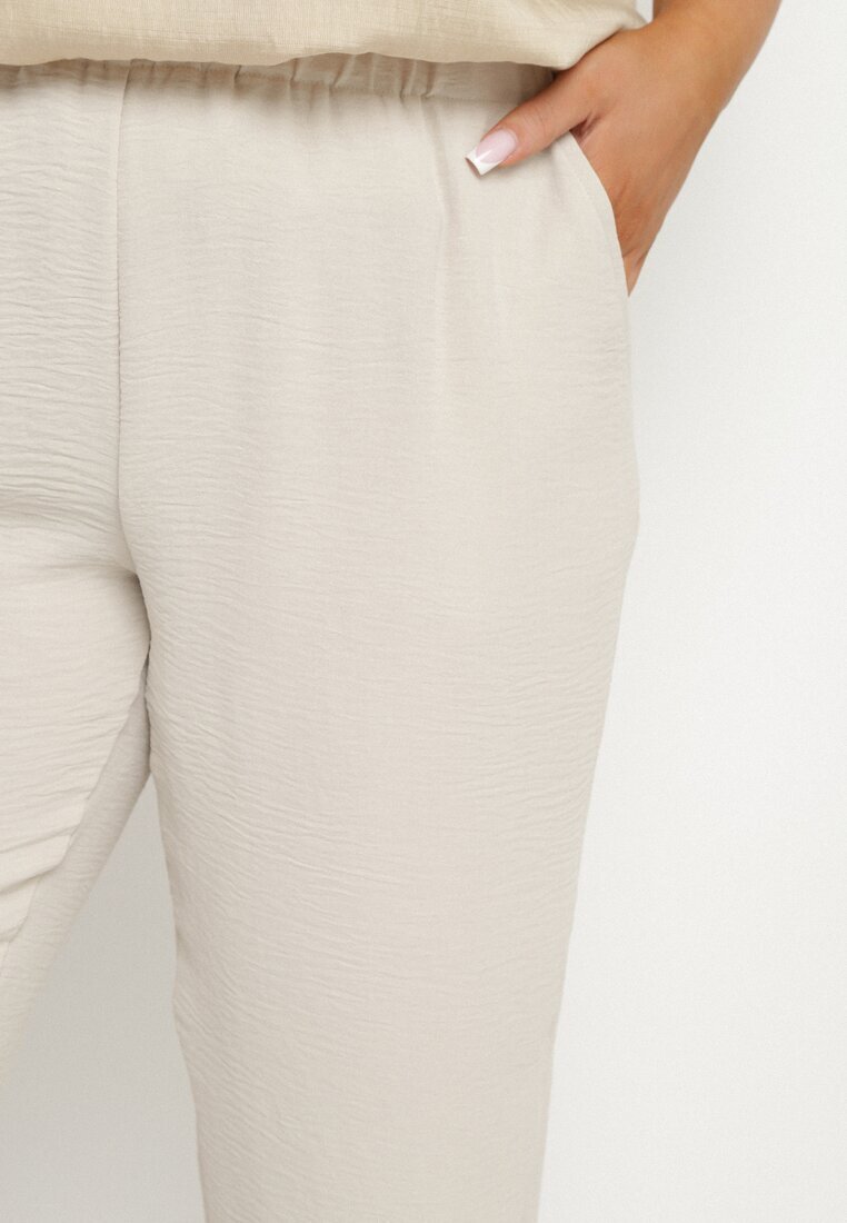 bh forever Pantaloni bej cu elastic în talie 7/8 Tenimira