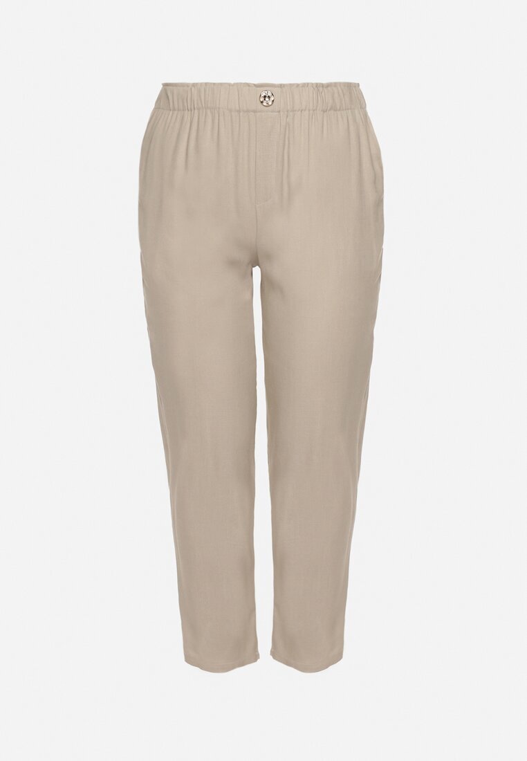 bh forever Pantaloni Bej cu In cu Croială Clasică Liravaia