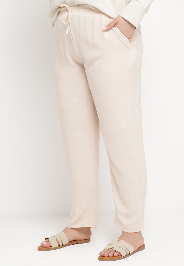 bh forever Pantaloni Bej deschis Casual cu elastic în talie cu buzunare oblice Mousesa