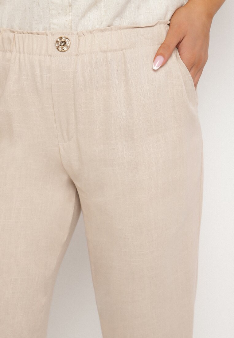 bh forever Pantaloni Bej deschis cu In cu Croială Clasică Liravaia