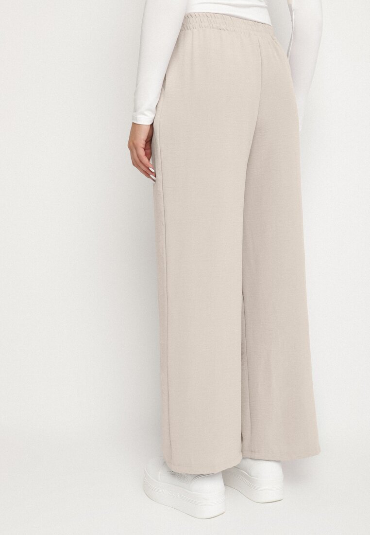 bh forever Pantaloni Bej Largi cu talie elastică cu lănțișor decorativ Istaria