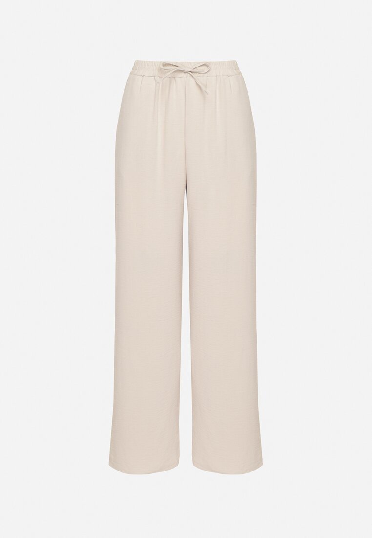 bh forever Pantaloni Bej Largi cu talie elastică cu lănțișor decorativ Istaria