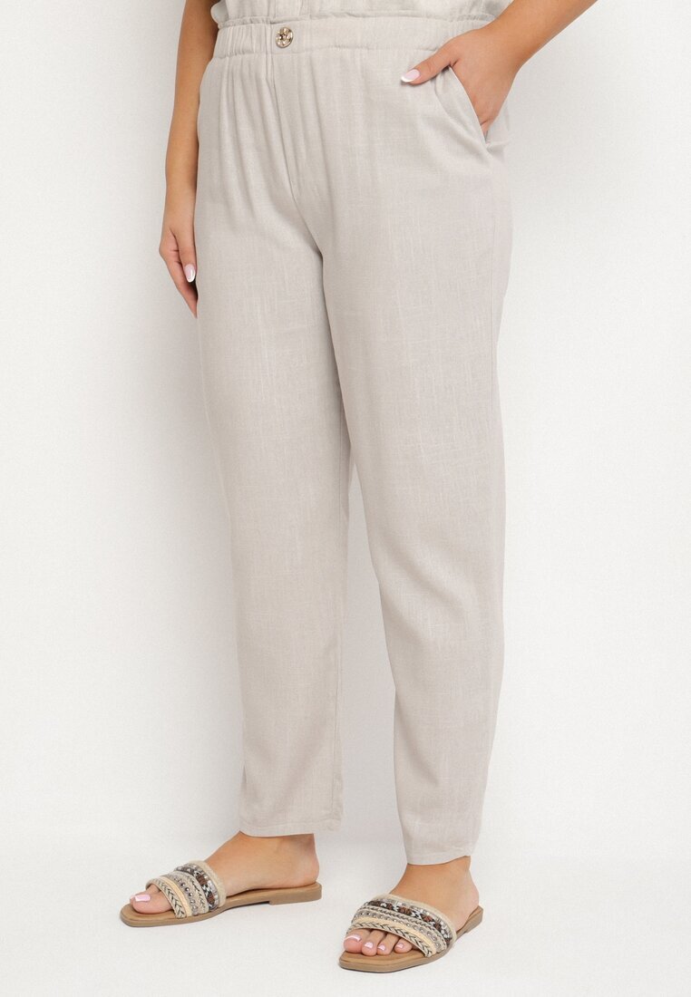 bh forever Pantaloni Gri cu In cu Croială Clasică Liravaia