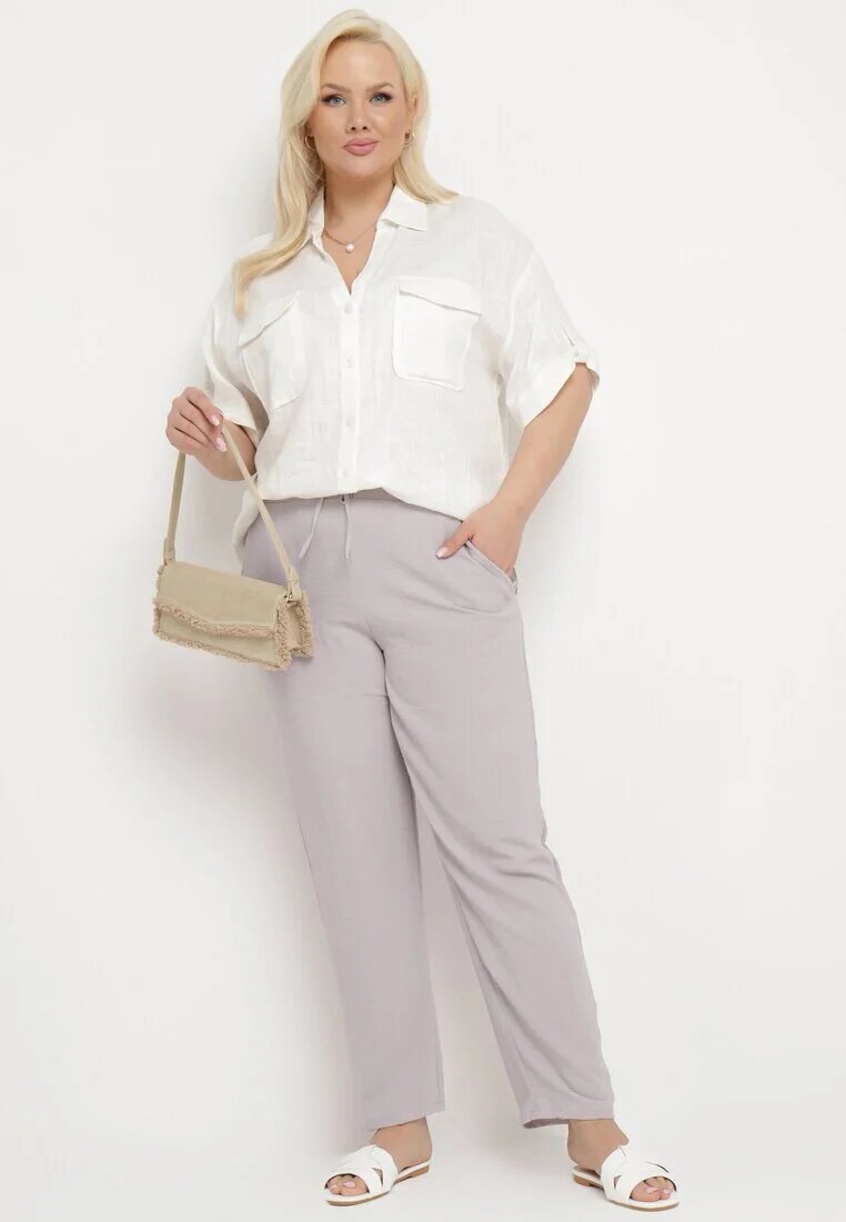 bh forever Pantaloni Gri deschis Casual cu bandă elastică în talie cu buzunare laterale Mousesa