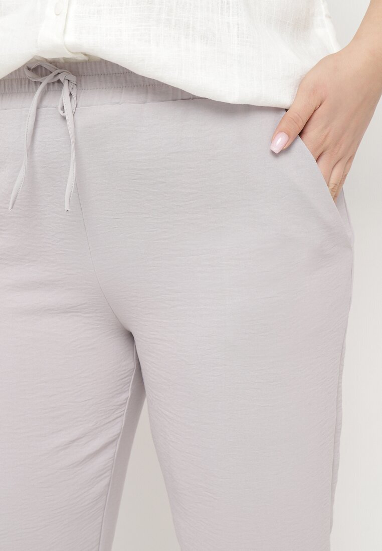 bh forever Pantaloni Gri deschis Casual cu bandă elastică în talie cu buzunare laterale Mousesa