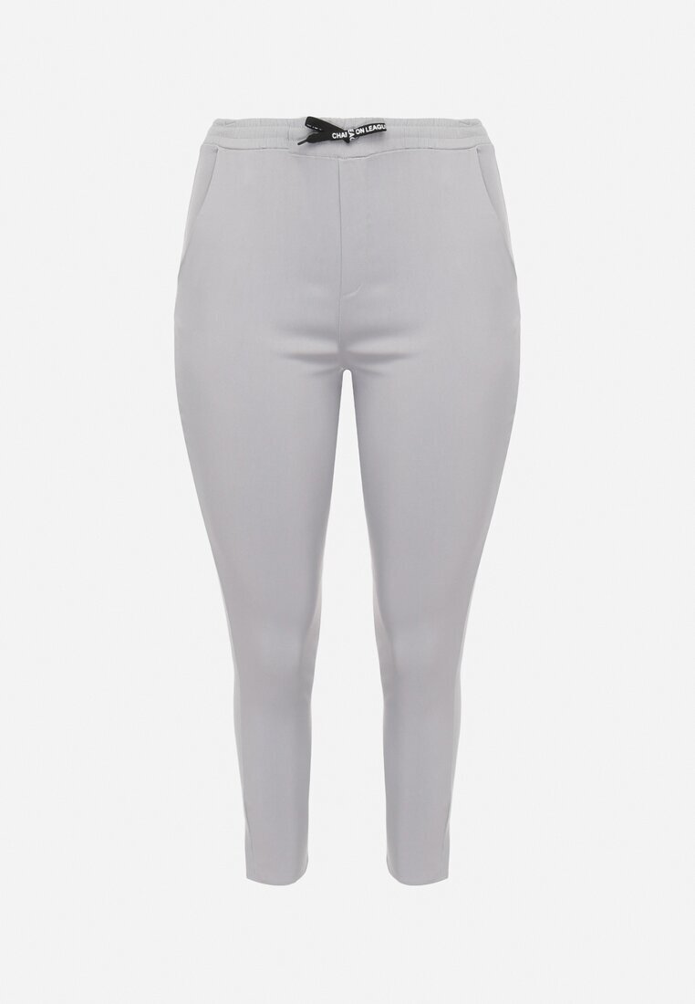 bh forever Pantaloni Gri deschis Casual cu bandă elastică în talie și șnururi decorative Penderia