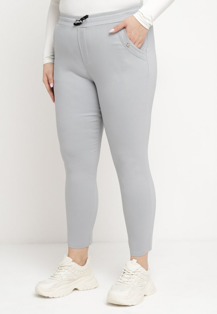 bh forever Pantaloni Gri deschis cu lungime 7/8 și Buzunare Gavotta