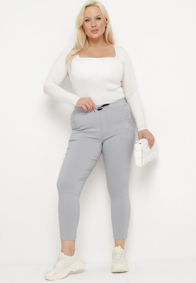 bh forever Pantaloni Gri deschis cu lungime 7/8 și Buzunare Gavotta