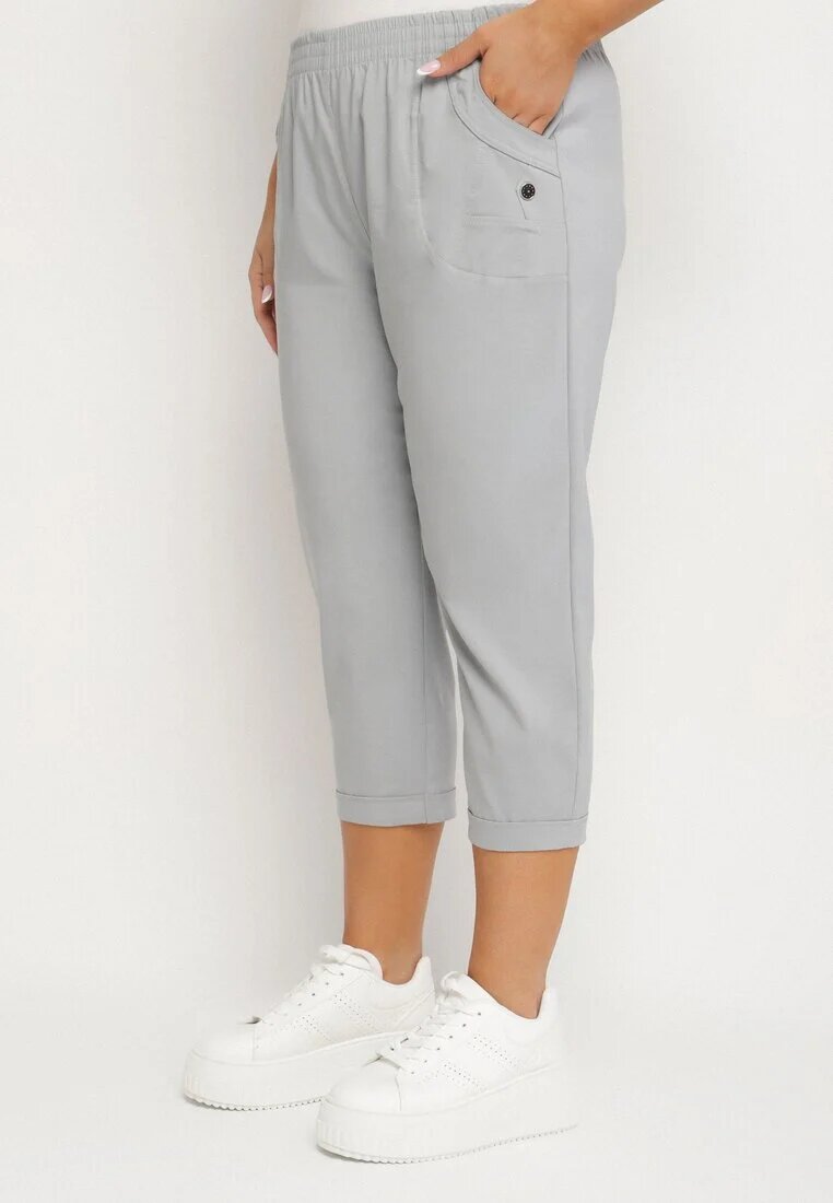 bh forever Pantaloni Gri din Vâscoză Decorați cu Buzunare Liranta