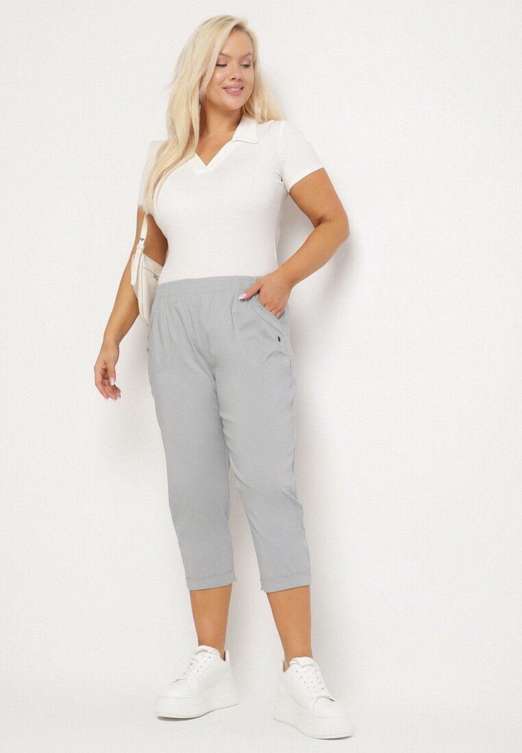 bh forever Pantaloni Gri din Vâscoză Decorați cu Buzunare Liranta