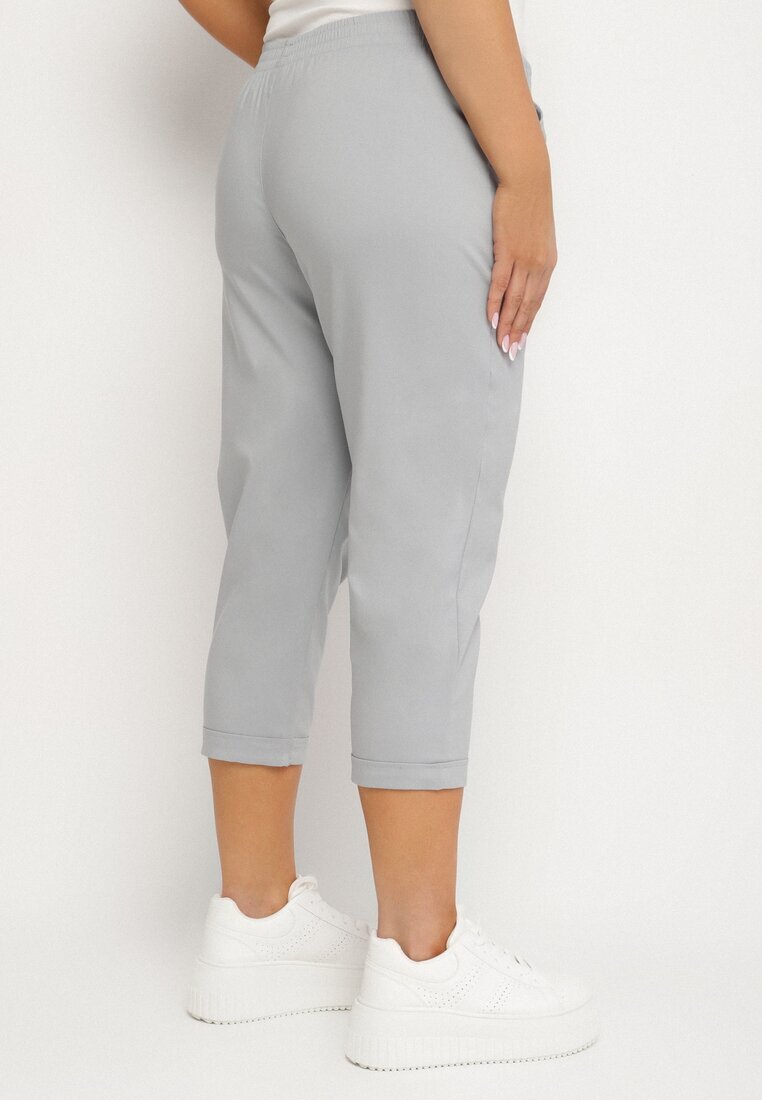 bh forever Pantaloni Gri din Vâscoză Decorați cu Buzunare Liranta