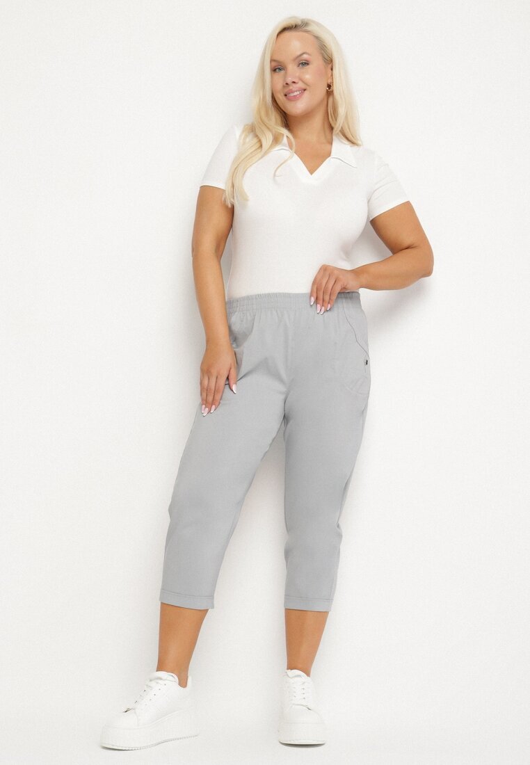 bh forever Pantaloni Gri din Vâscoză Decorați cu Buzunare Liranta