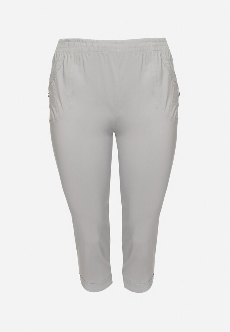 bh forever Pantaloni Gri din Vâscoză Decorați cu Buzunare Liranta