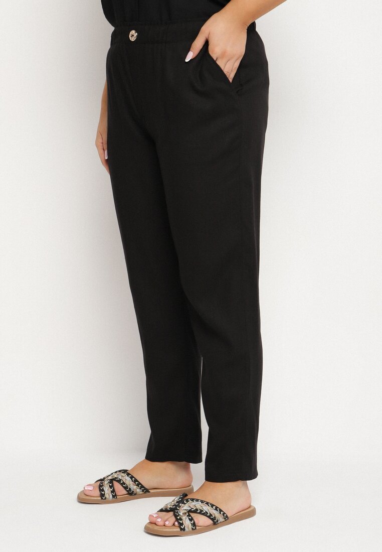 bh forever Pantaloni Negri din in cu o croială clasică Liravaia