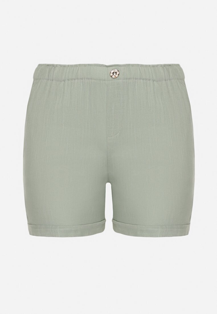 bh forever Pantaloni scurți Verzi Casual din In cu elastic în talie Filowena