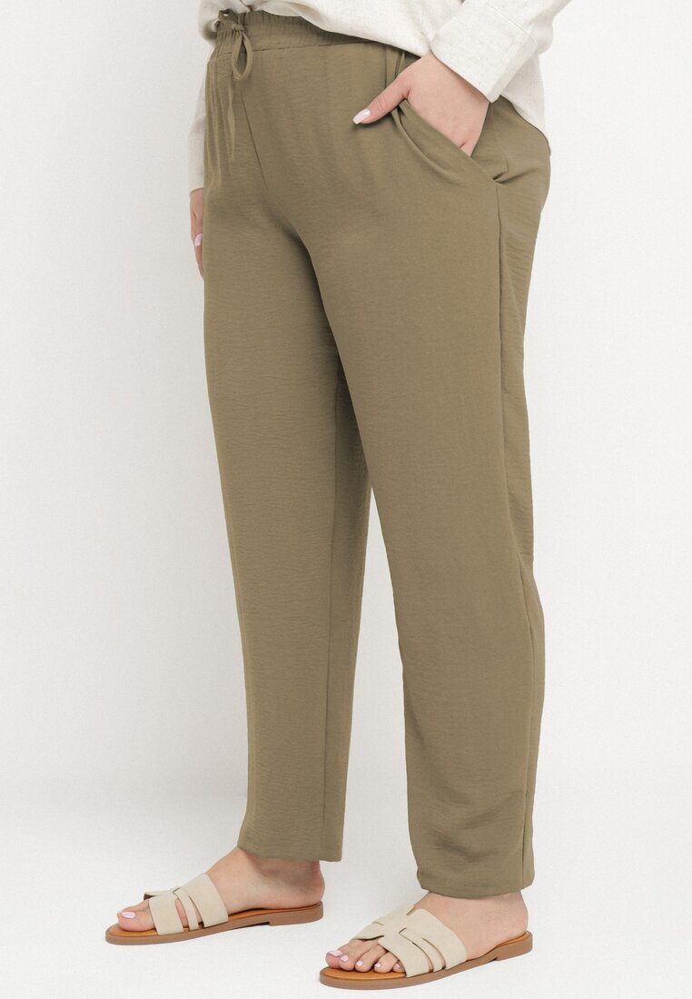 bh forever Pantaloni Verzi Casual cu talie elastică cu buzunare laterale Mousesa