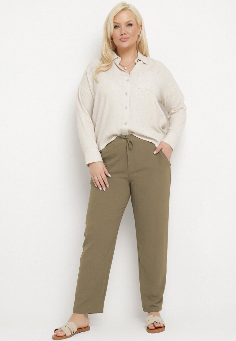 bh forever Pantaloni Verzi Casual cu talie elastică cu buzunare laterale Mousesa