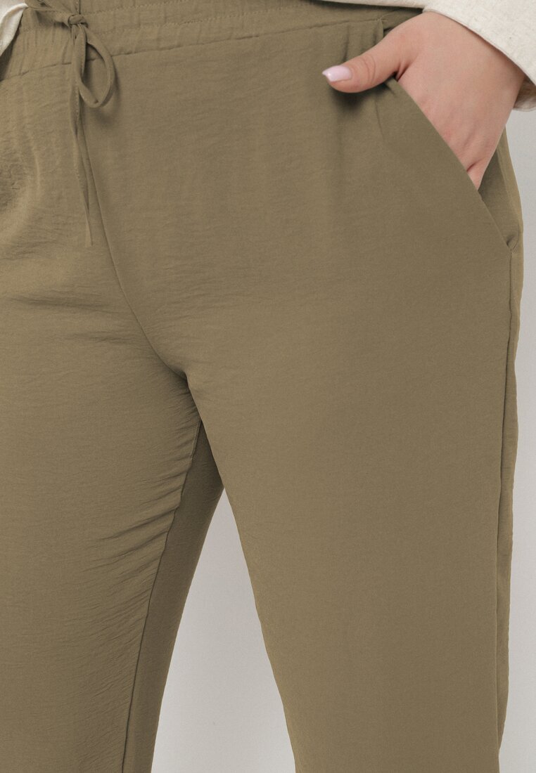 bh forever Pantaloni Verzi Casual cu talie elastică cu buzunare laterale Mousesa