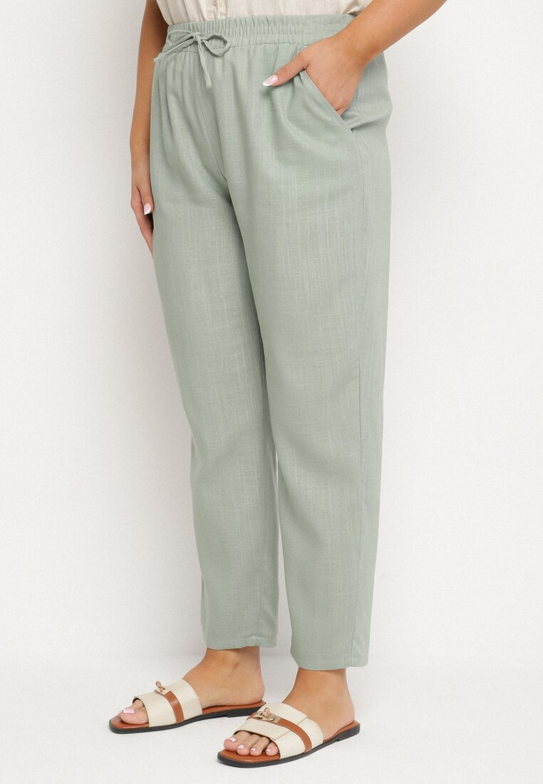 bh forever Pantaloni Verzi cu In și Gumă Elastică în Talie Nativena