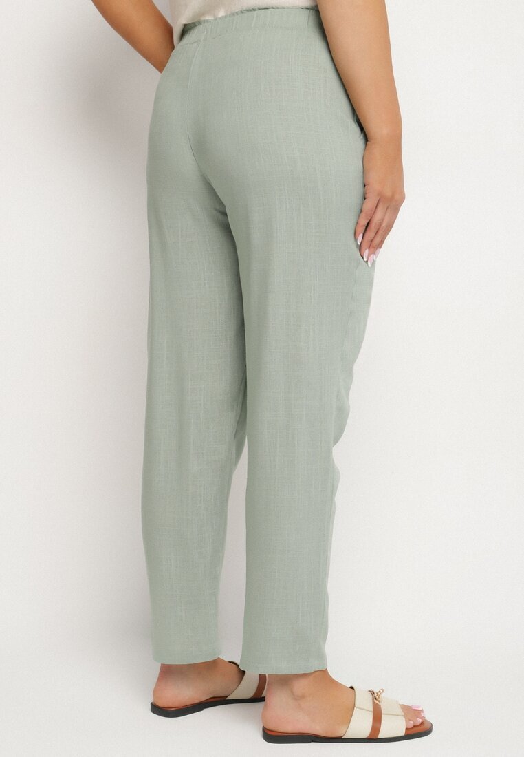 bh forever Pantaloni Verzi din In cu Croială Clasică Liravaia