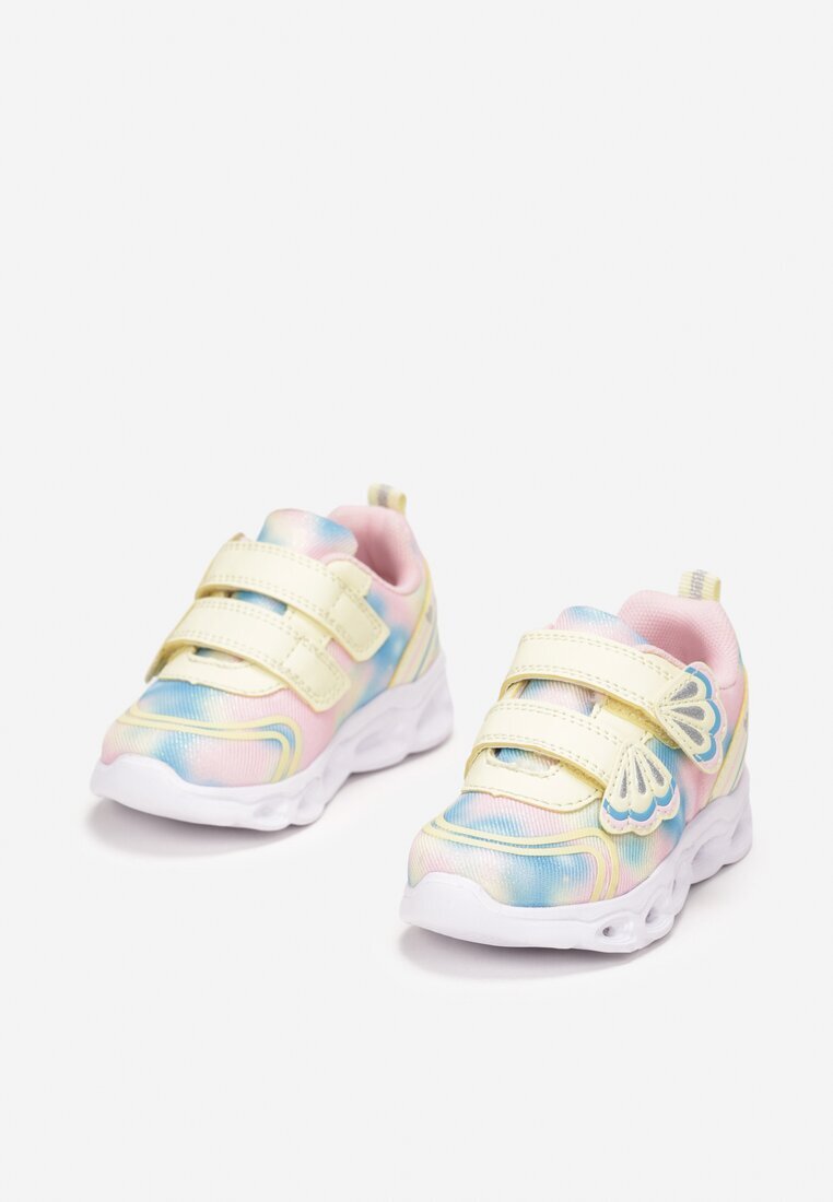 bi&ki Pantofi Sport Galbeni pe Talpă Luminoasă cu Arici Decorativi și Brant din Piele Aubrianna