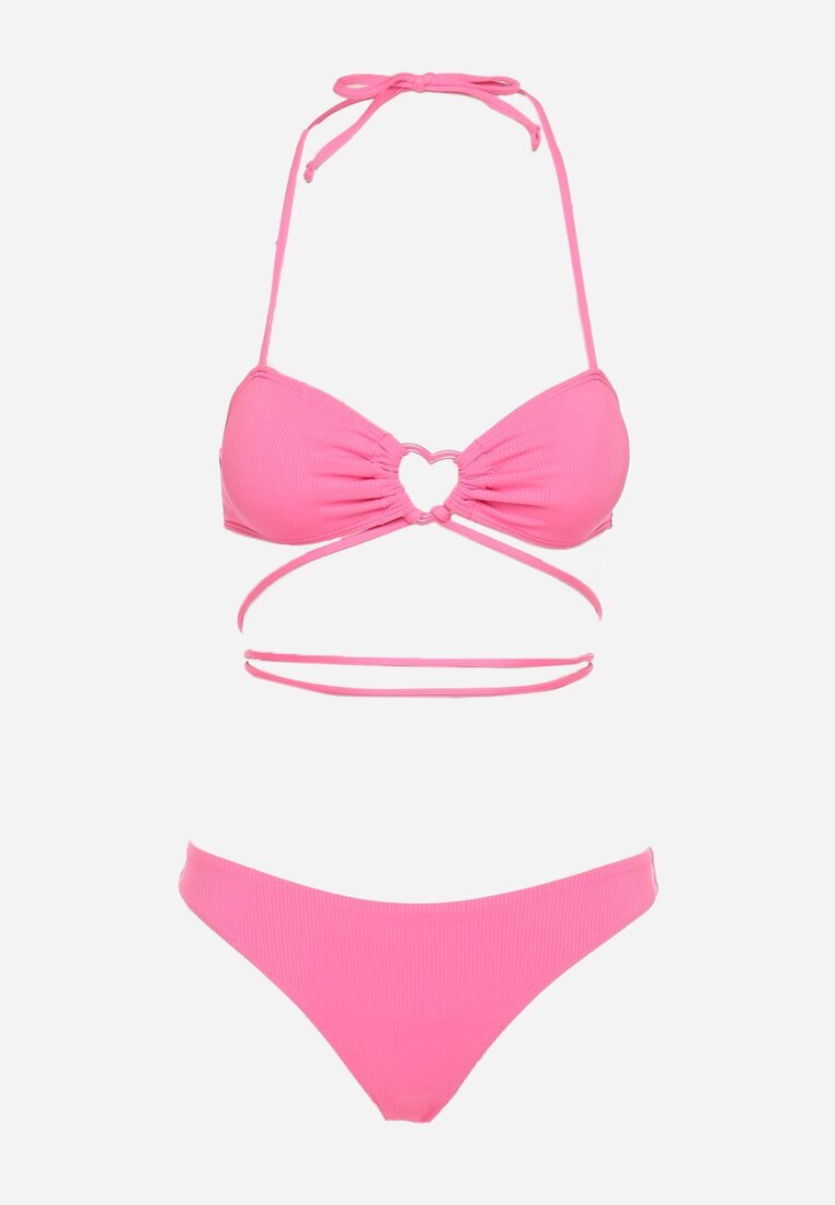  Bikini roz în două piese cu legătură la gât Eusta