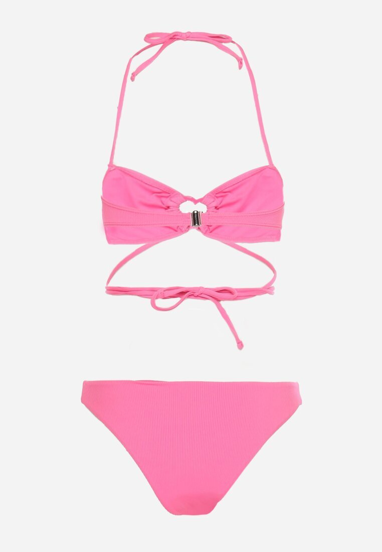  Bikini roz în două piese cu legătură la gât Eusta