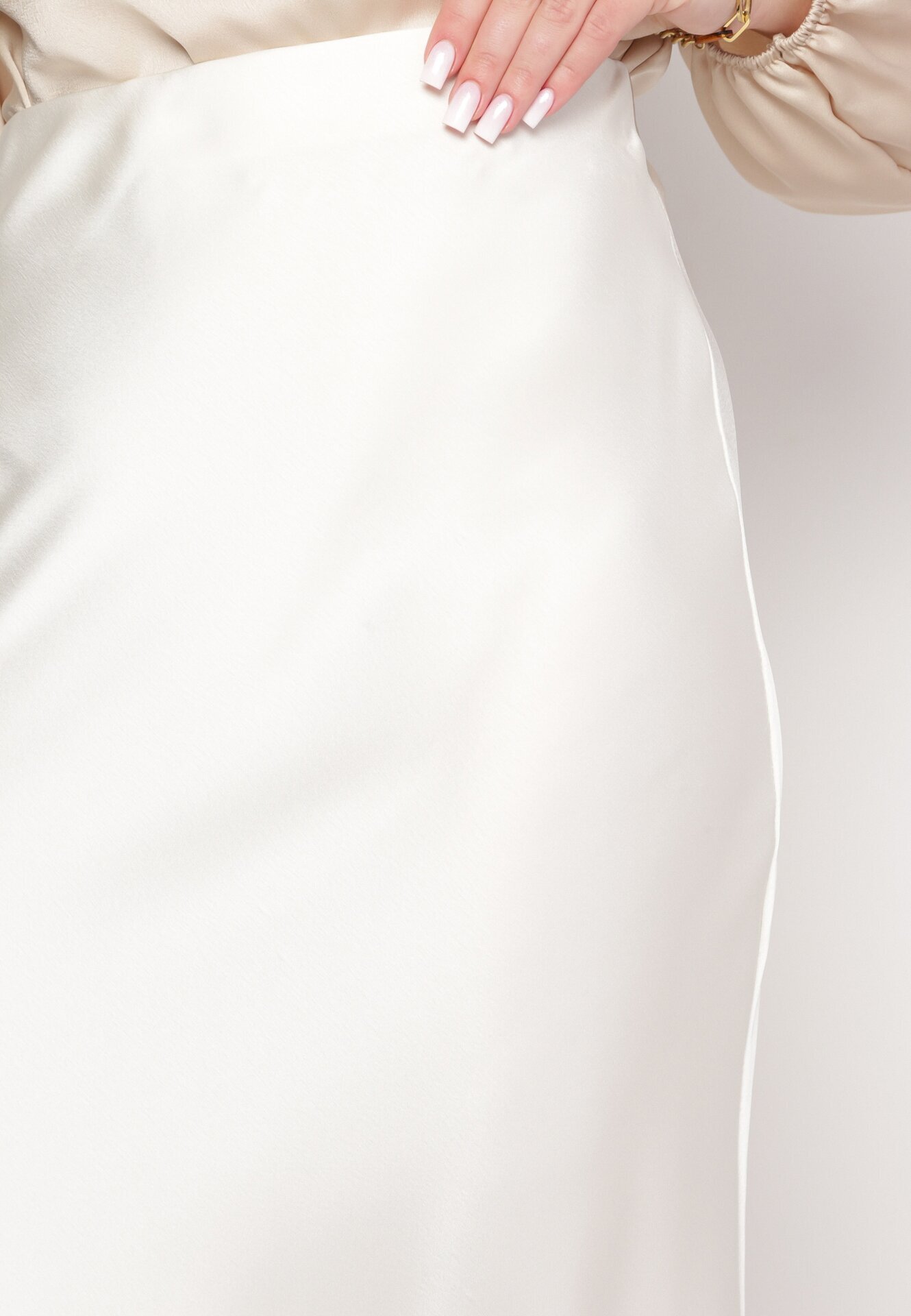 bisou's project Fustă Maxi de satin Bej deschis Shapas