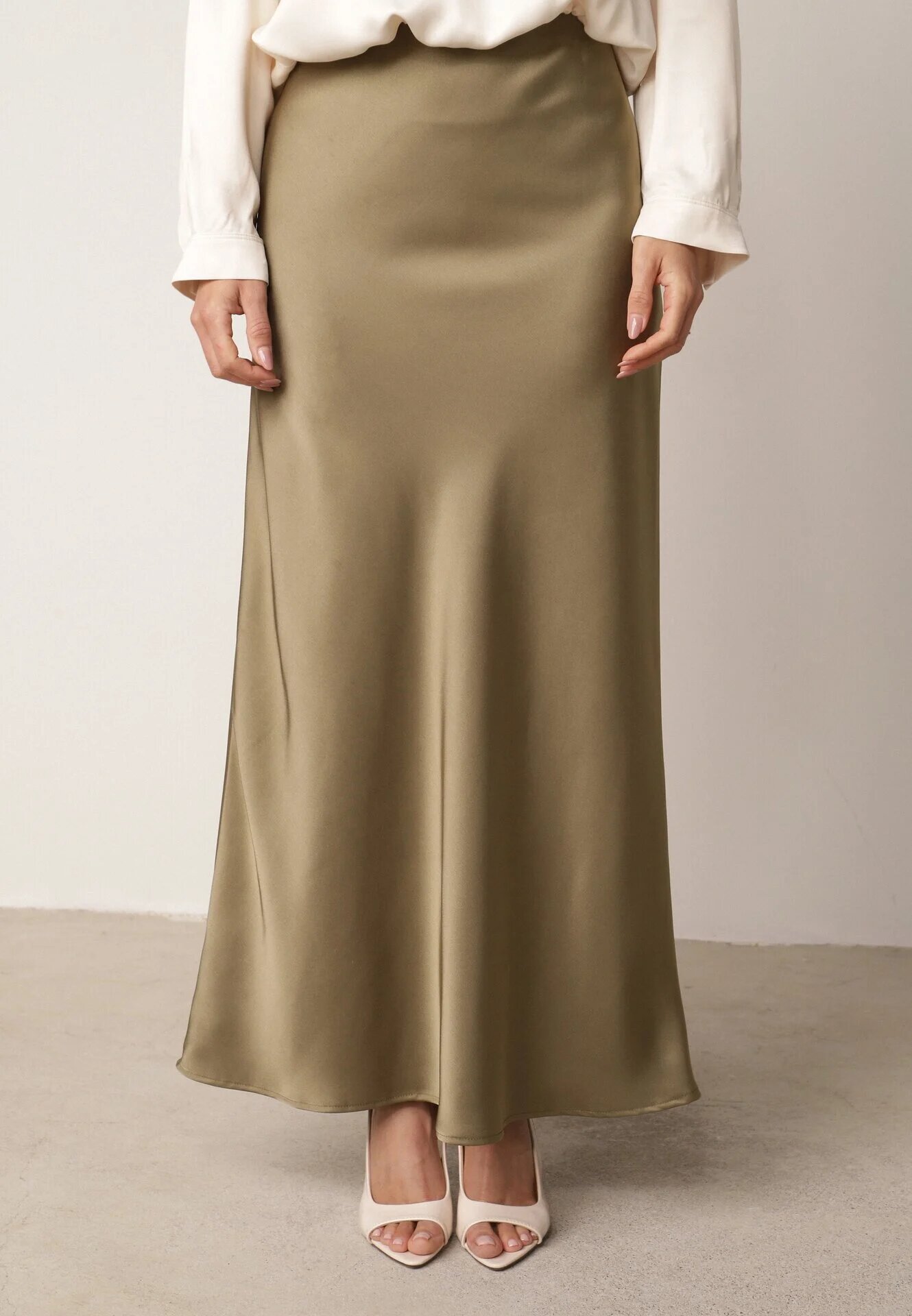 bisou's project Fustă Satina Maxi Verde închis Shapas