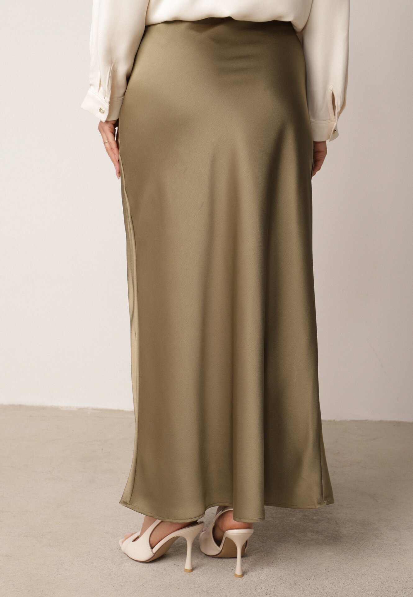 bisou's project Fustă Satina Maxi Verde închis Shapas