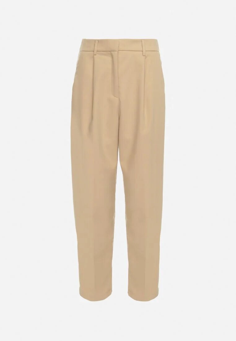 bisou's project Pantaloni de costum largi bej cu buzunare Vireal