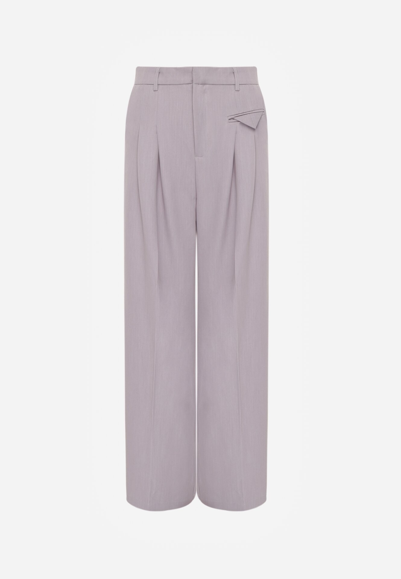 bisou's project Pantaloni Gri Eleganți de Costum cu Pliuri Illthai