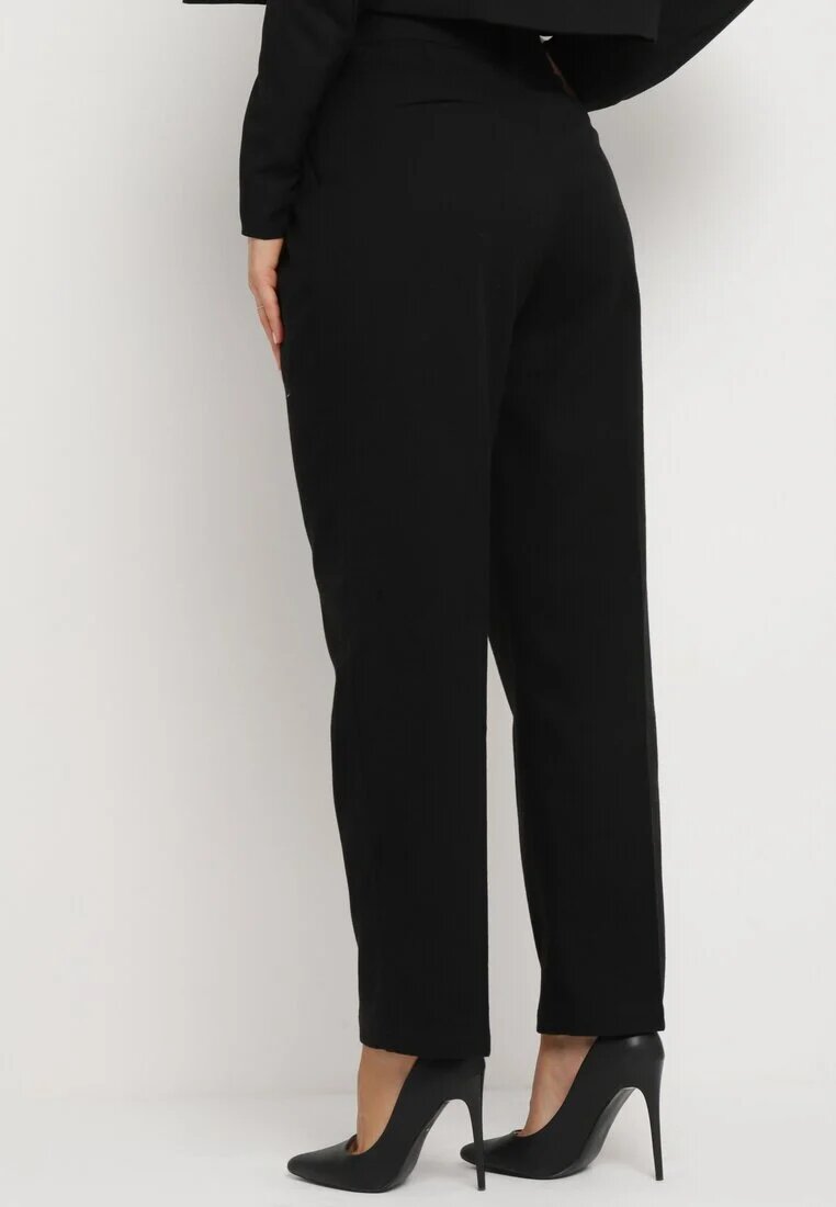 bisou's project Pantaloni Largi Negri De costum cu buzunare Vireal