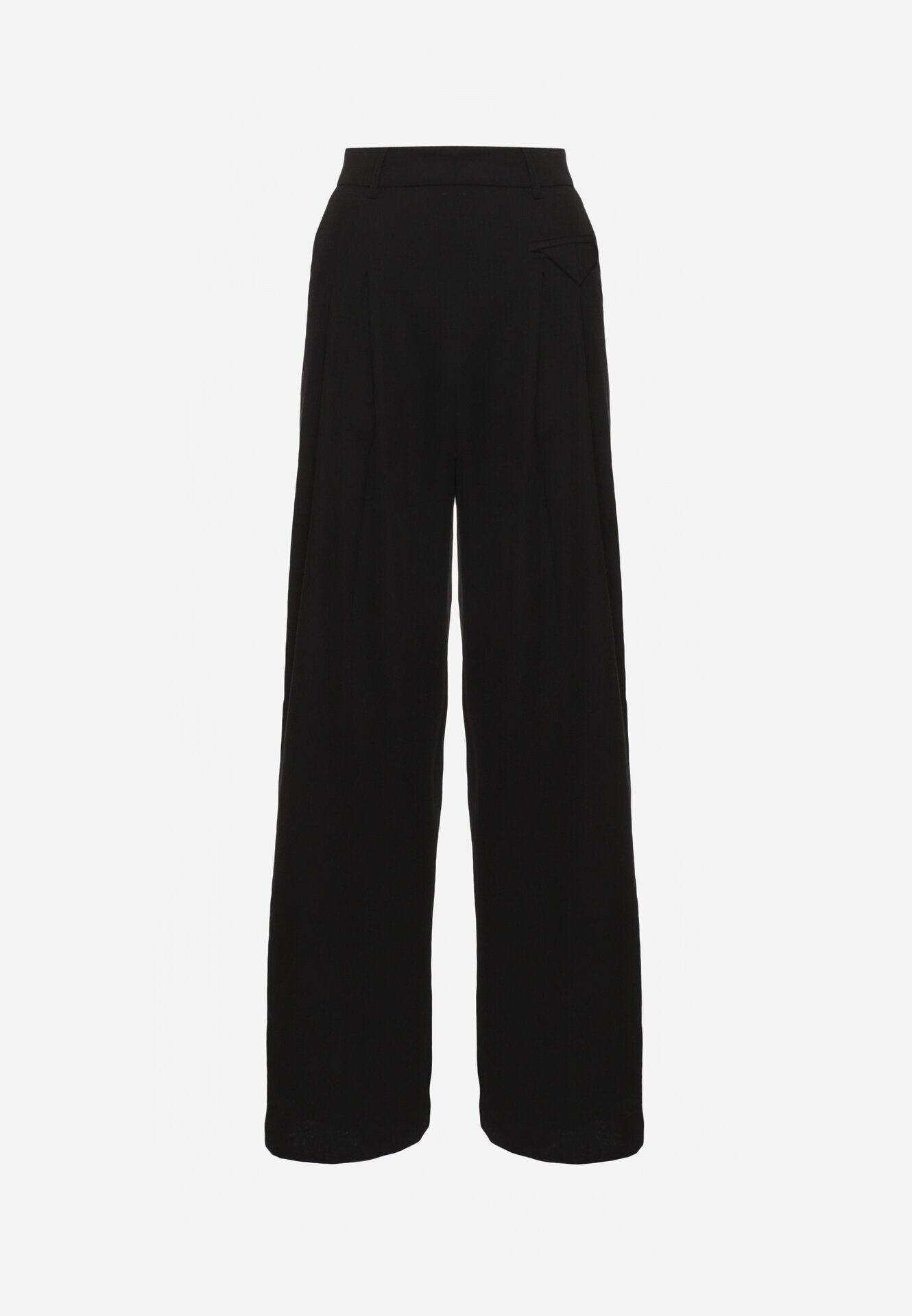 bisou's project Pantaloni Negri Eleganti în Stil de Costum cu Pliuri Illthai