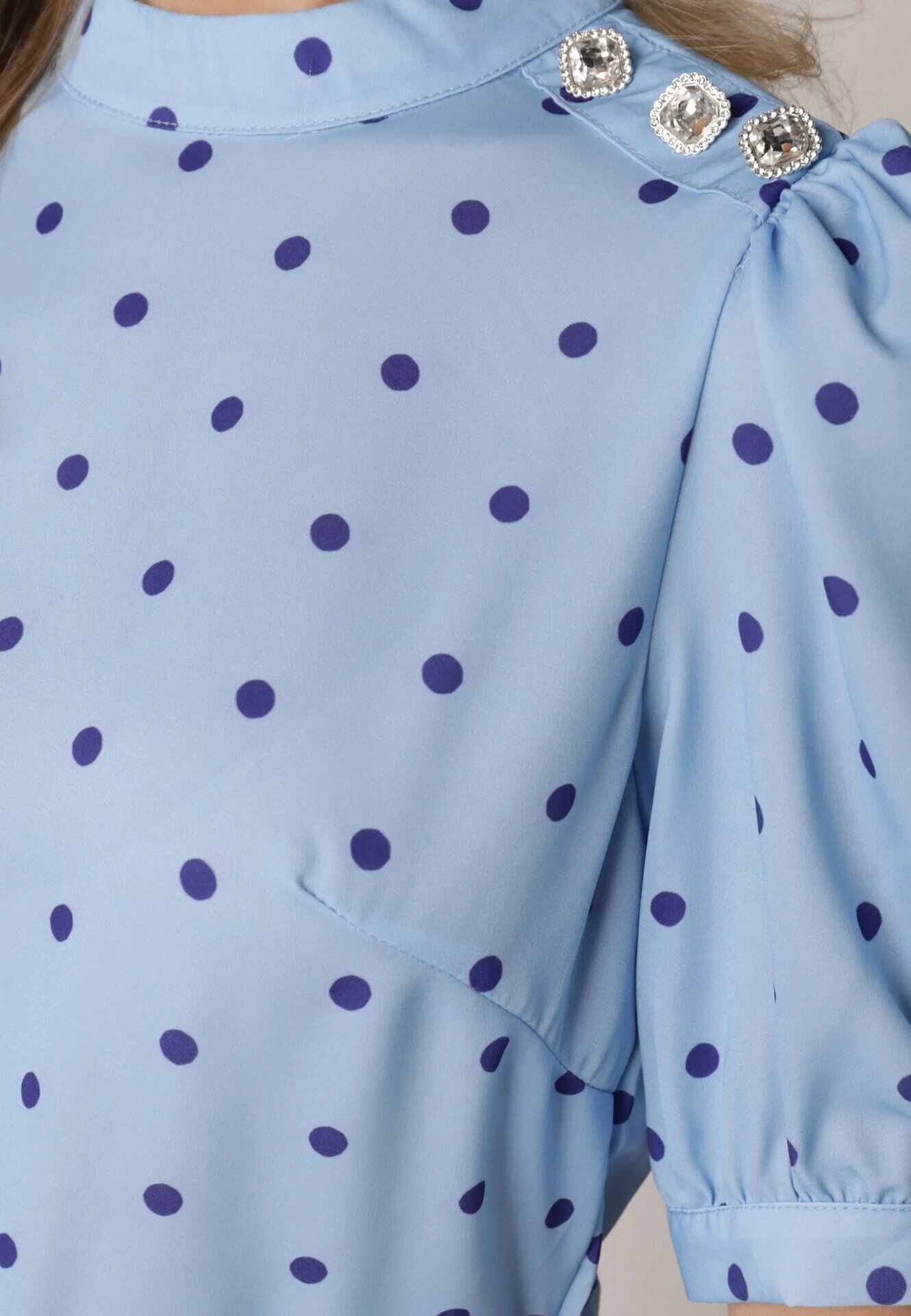 bisou's project Rochie Midi Albastră cu Elastic în Talie și Curea din Material cu Cataramă Maerali