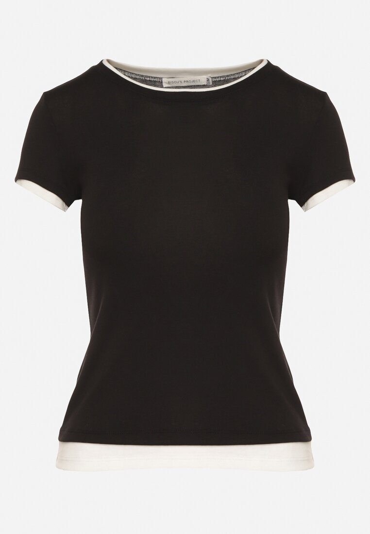 bisou's project Tricou Negru cu In cu croi ajustat Salionaria