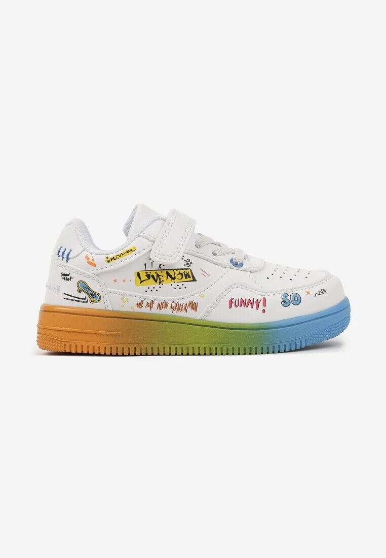 bl&ki Sneakers albi cu închidere cu scai și aplicații Setadwen