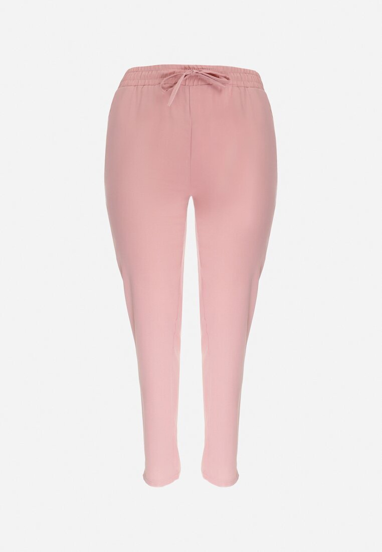 black&fish Pantaloni roz cu elastic în talie și cu craci lungi Jasela