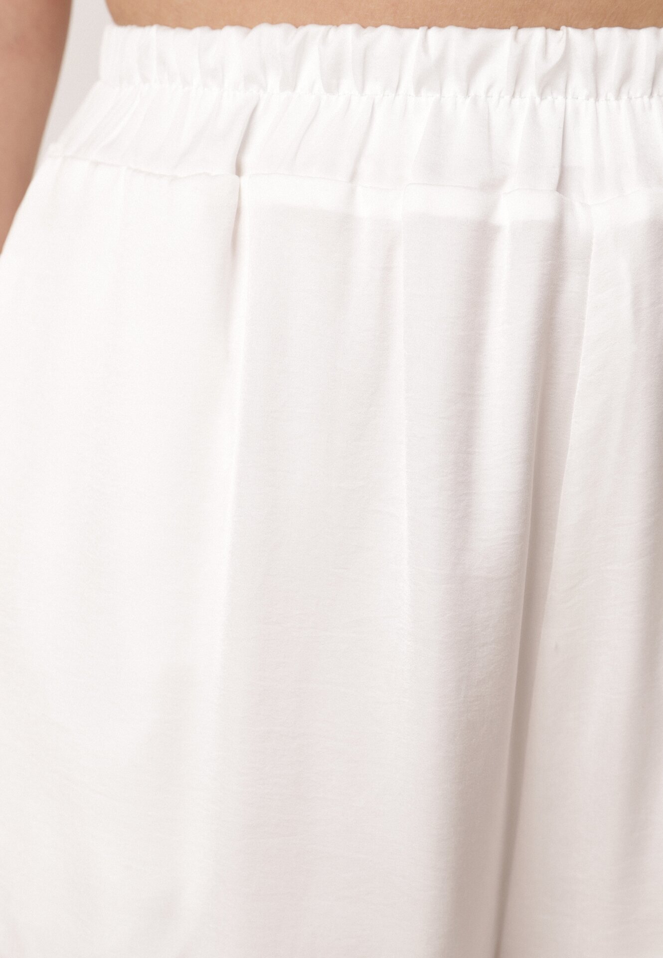 bludeise Pantaloni Albi Largi din Viscoză cu Talie Înaltă Rissalie
