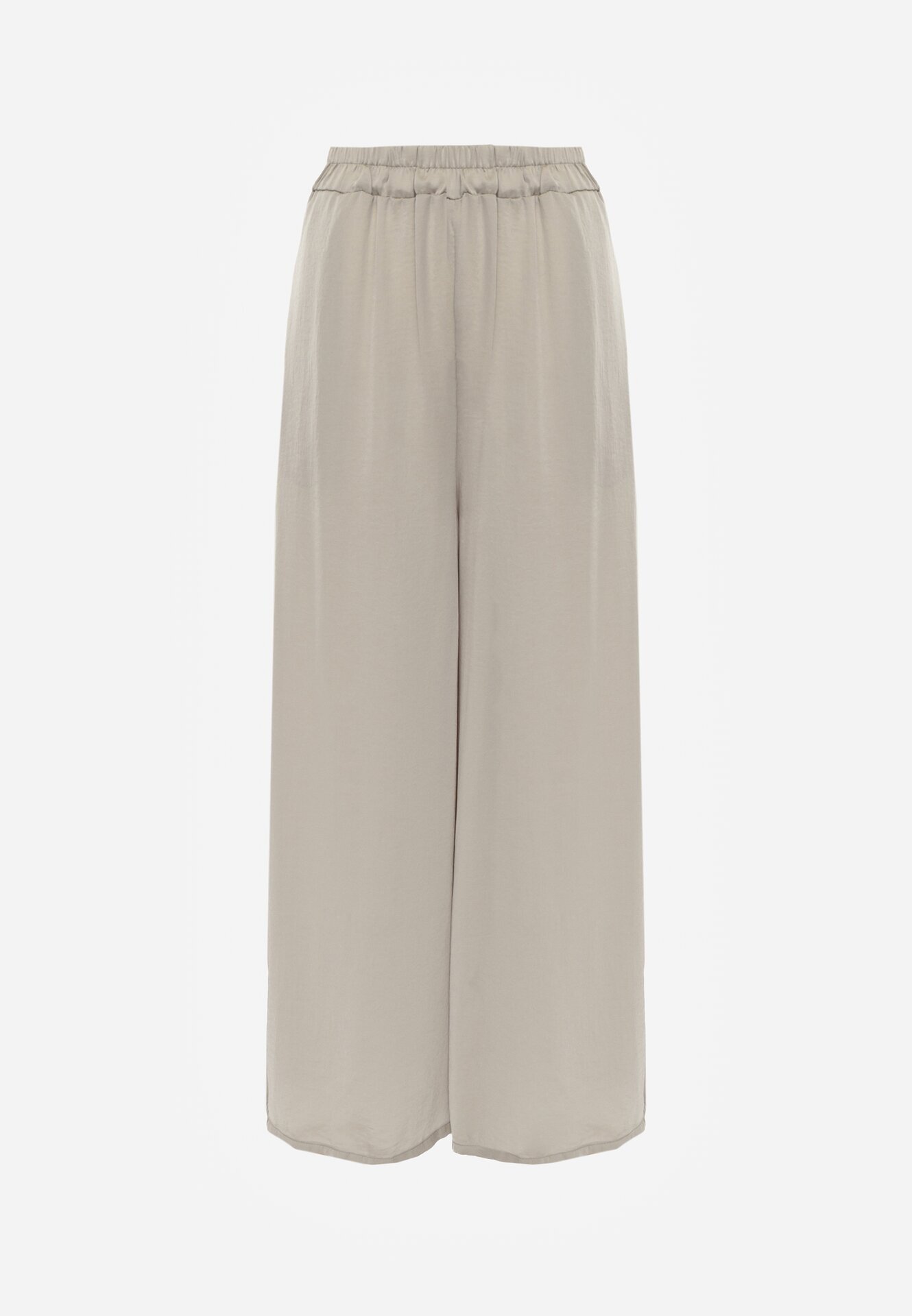 bludeise Pantaloni Largi Verde deschis din Viscoză cu Talie Înaltă Rissalie