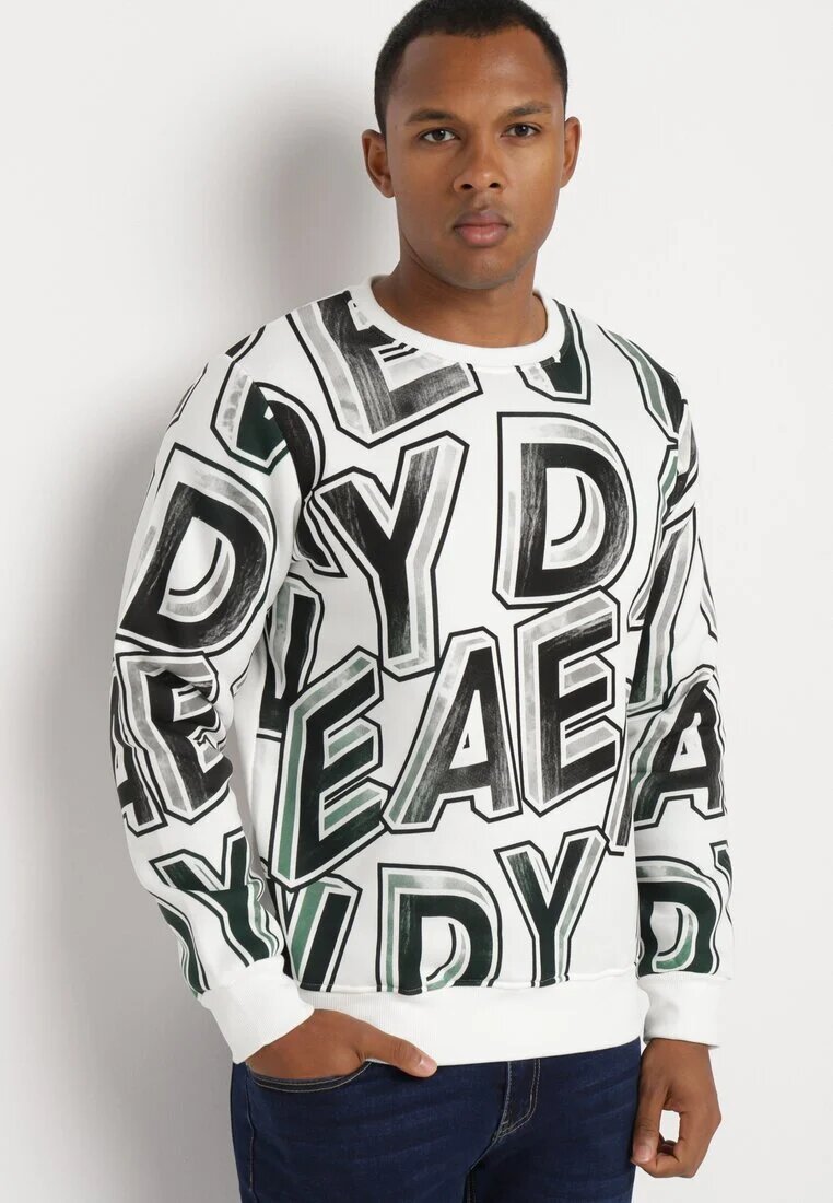  Bluza Albă cu Fleece și Bumbac cu terminații elastice Yolaria